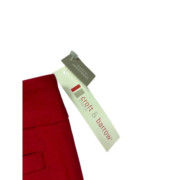Croft & Barrow Womens Stretch Cropped Pants Size 10 Red Cotton Blend New - Picture 4 of 7